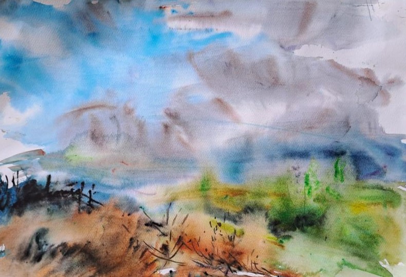 „Лазурен полъх“ акварел 35на50 40евро post featured image