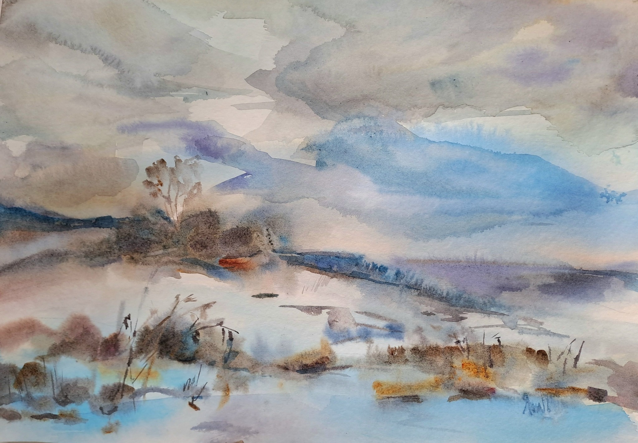 „Синият час“ акварел 35на50 100евро post featured image