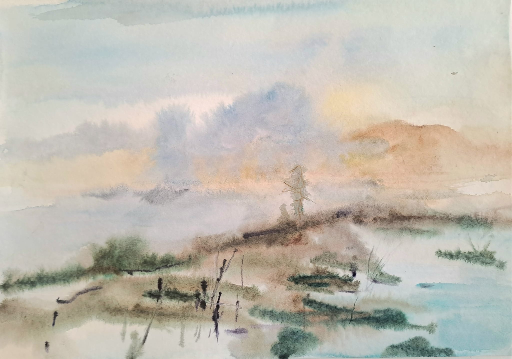 Загатнат бряг акварел 35 50 80евро post featured image